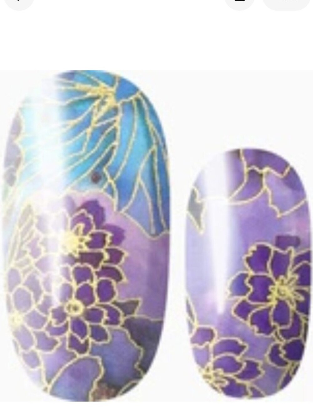 3 for 15 - LILY & FOX - GARDENS OF GOLD Nail Stickers Wrap Strips Pastel Floral